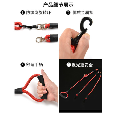 一拖二雙頭中大型犬狗狗牽引繩