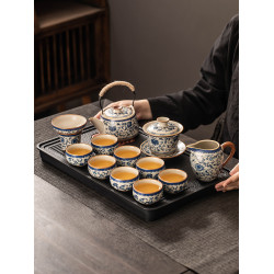 陶瓷青花輕奢高档新款汝窰茶具