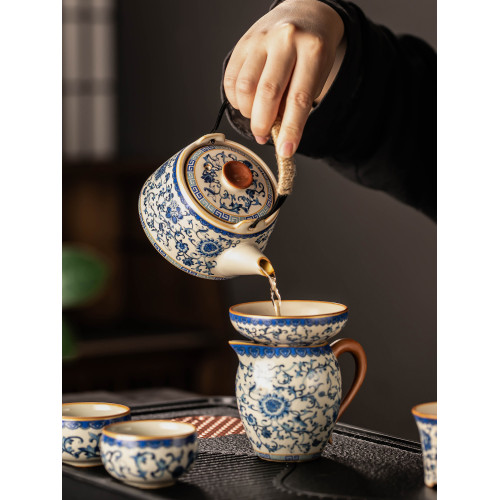 陶瓷青花輕奢高档新款汝窰茶具