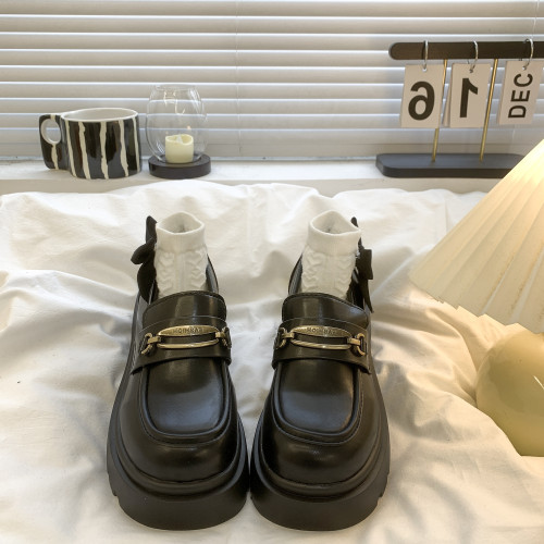 黑色漆皮增高小皮鞋女2025夏季新款百搭復古英倫風小個子樂福單鞋