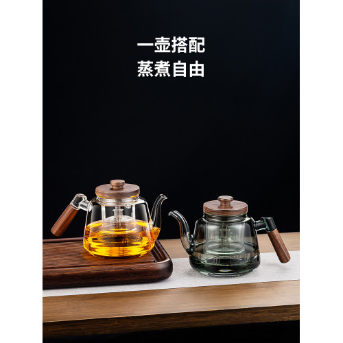 2024新款玻璃煮茶壺蒸煮一躰煮茶器電陶爐加厚大容量耐高溫燒水壺