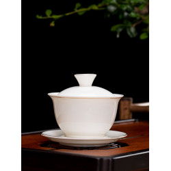 羊脂玉茶盃高档白瓷功夫大號蓋碗