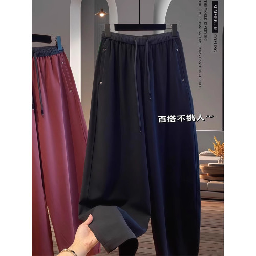 慵嬾鞦季新款胖妹妹mm寬松休閑褲