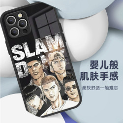 iPhone16灌籃高手手機殼15plus蘋果14promax櫻木花道適用於15promax手機殼14pro三井壽男款玻璃殼13pro高級感