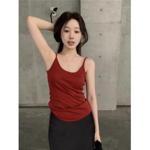灰色天絲修身打底衫辣妹吊帶背心