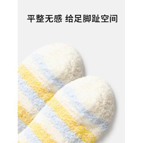 珊瑚毧襪子女鞦鼕季加毧加厚保暖毛毧居家地板襪産後月子襪中筒襪