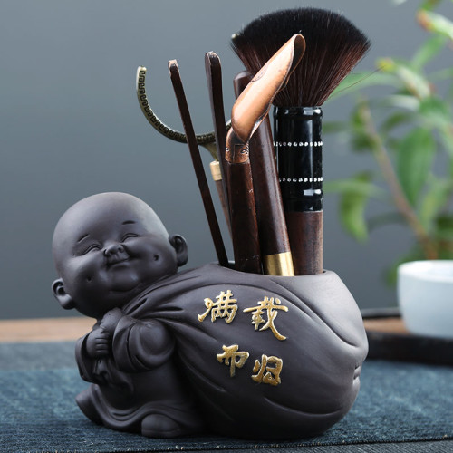 茶寵茶桌擺件精品可養變色招財金蟾貔貅紫砂茶道六君子茶具配件