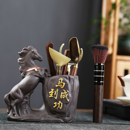 茶寵茶桌擺件精品可養變色招財金蟾貔貅紫砂茶道六君子茶具配件