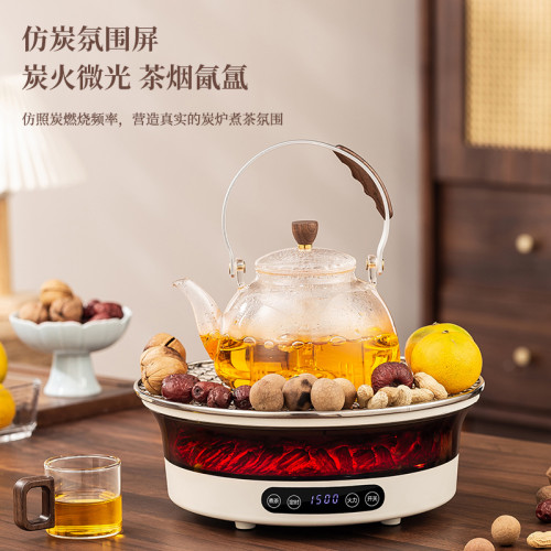 鼕日圍爐煮茶器具全套家用室內電陶爐煮茶套裝多功能烤火爐煮茶爐