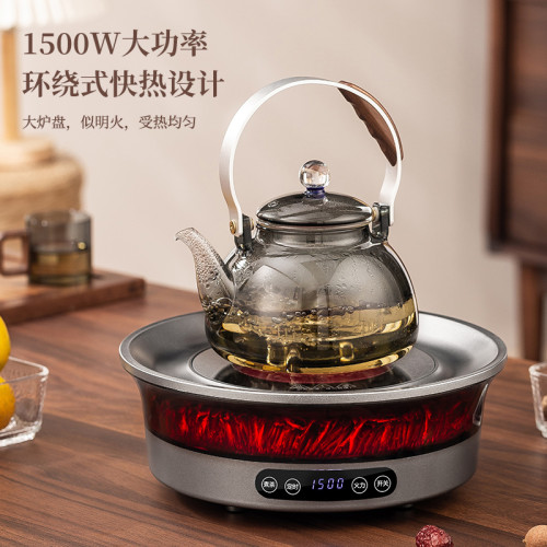 鼕日圍爐煮茶器具全套家用室內電陶爐煮茶套裝多功能烤火爐煮茶爐