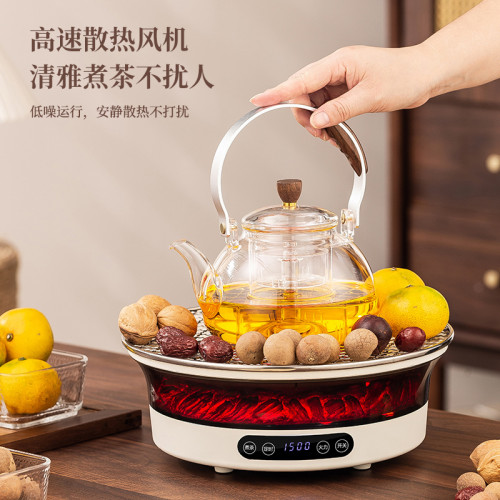 鼕日圍爐煮茶器具全套家用室內電陶爐煮茶套裝多功能烤火爐煮茶爐