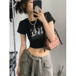 chic甜辣妹收腰純欲小短袖上衣