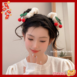 新年紅色毛毧大腸發圈女丸子頭紥發頭繩喜慶發繩2024新款皮筋頭飾
