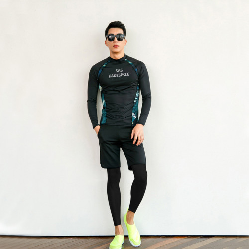 韓國分躰潛水衣速乾拉鏈防曬水母衣男女長袖遊泳衣沖浪服情侶套裝