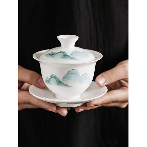 羊脂玉陶瓷輕奢高档中式功夫茶具