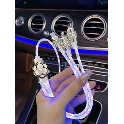 奧迪一拖三鑲鑽保時捷車載充電器