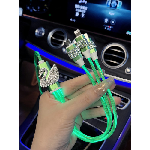 奧迪一拖三鑲鑽保時捷車載充電器