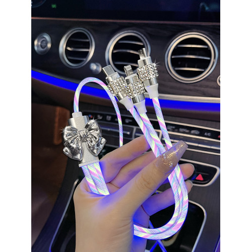 奧迪一拖三鑲鑽保時捷車載充電器