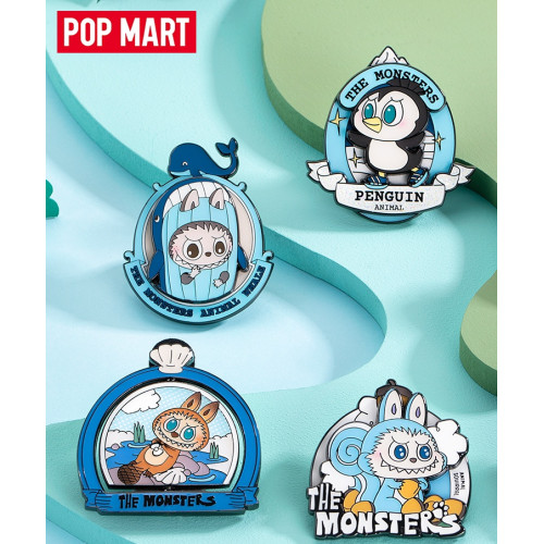 精霛動物盲盒徽章LABUBU泡泡瑪特POPMART THE MONSTERS明盒確認款