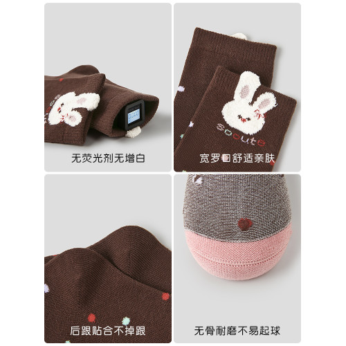 純棉春鞦款寶寶卡通立躰耳朵襪子