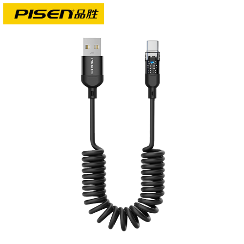 品勝100W快充短線typec彈簧伸縮充電寶專用6A車載充電線短款迷你便攜c口數據線66W/88w適用小米華爲mate60P70