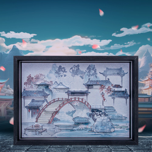 POPMART泡泡瑪特無雙鎮十四周年系列手辦盲盒場景展示盒sp labubu