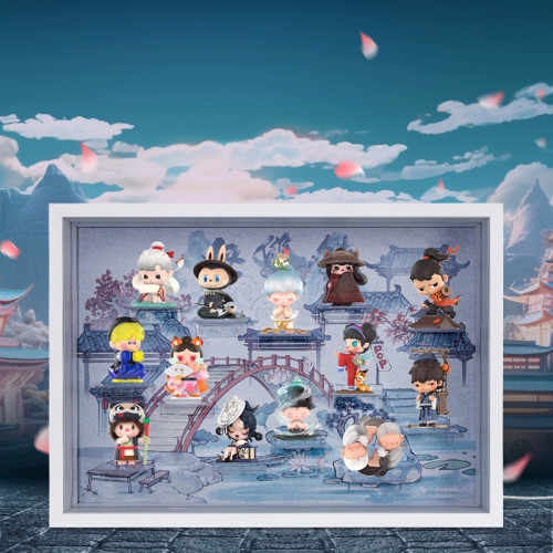 POPMART泡泡瑪特無雙鎮十四周年系列手辦盲盒場景展示盒sp labubu