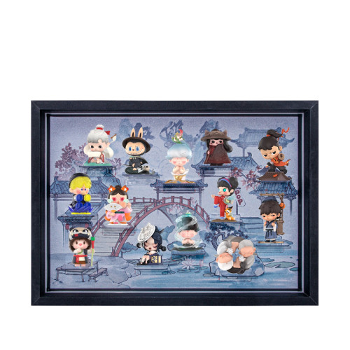 POPMART泡泡瑪特無雙鎮十四周年系列手辦盲盒場景展示盒sp labubu