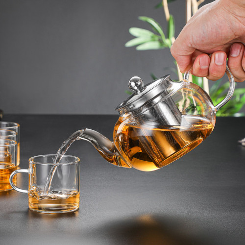 耐熱玻璃茶壺泡花茶壺家用鋼漏過濾加厚小大透明煮茶功夫茶壺套裝
