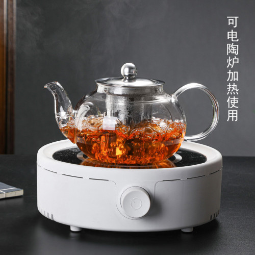 耐熱玻璃茶壺泡花茶壺家用鋼漏過濾加厚小大透明煮茶功夫茶壺套裝
