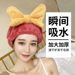乾發帽超強吸水速乾帽蝴蝶結新款可愛乾發巾洗頭發浴帽女包頭巾