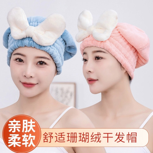 乾發帽超強吸水速乾帽蝴蝶結新款可愛乾發巾洗頭發浴帽女包頭巾