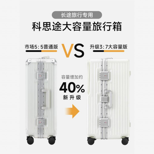 UXST輕奢品牌德國大容量行李箱女新款前開口拉杆箱耐用旅行皮箱密