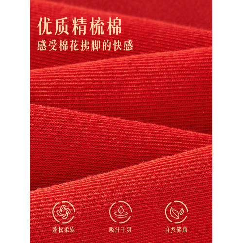 本命年紅襪子女十二生肖中筒鞦鼕情侶新年純棉2025龍蛇年男士長襪