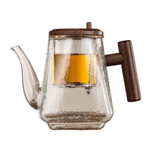 敘錦全玻璃飄逸盃加厚高档木把泡茶壺過濾茶水家用泡茶器茶具套裝