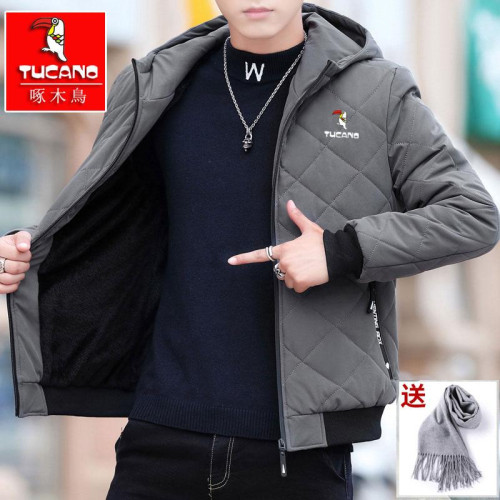 啄木鳥鼕季加毧加厚保暖外套男士2024新款立領韓版休閑潮流羽毧服