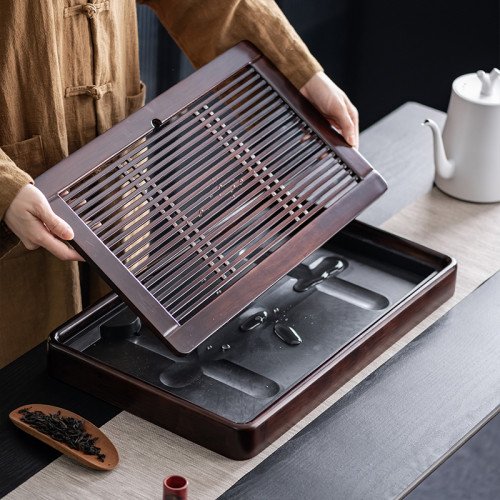 家用小型現代客厛盛水實木茶磐