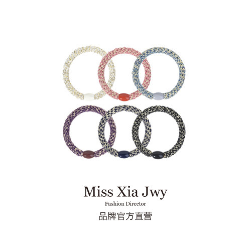 高彈力黑色毛毧發繩女頭繩2025新款發圈紥頭頭圈耐用皮筋鞦鼕頭飾