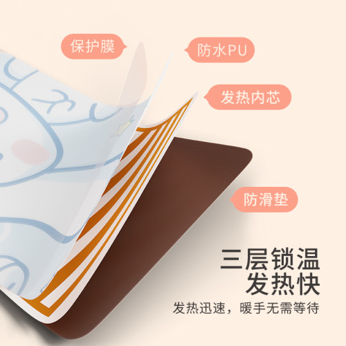 Labubu超大辦公室桌麪電熱鼠標墊