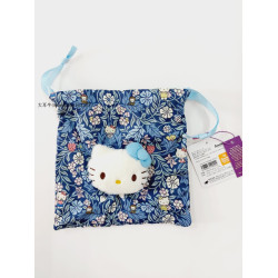 (大耳牛)24年5月日本版kitty三麗鷗卡通動漫藍色抽繩包正品