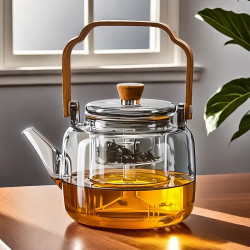 玻璃煮茶壺2024新款煮茶器耐高溫大容量泡茶專用電陶爐燒水提梁壺