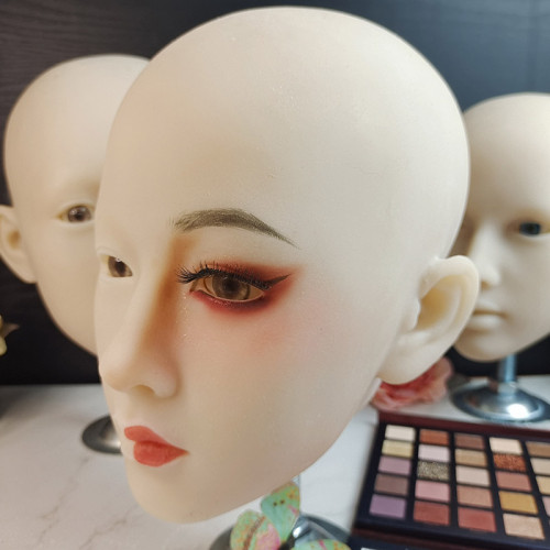彩妝頭模假人頭化妝初學練習矽膠舞台假人頭彩繪人臉光頭娃練妝