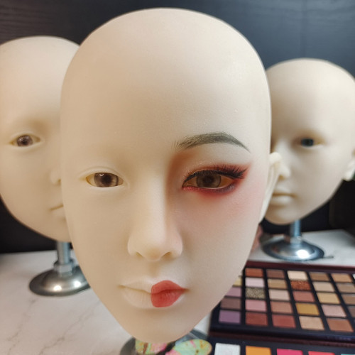 彩妝頭模假人頭化妝初學練習矽膠舞台假人頭彩繪人臉光頭娃練妝