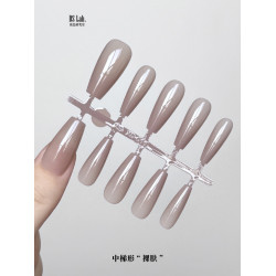純欲高品顯白純色美甲大碼純色 冰透膠穿戴甲裸膚色 建搆俄式單色
