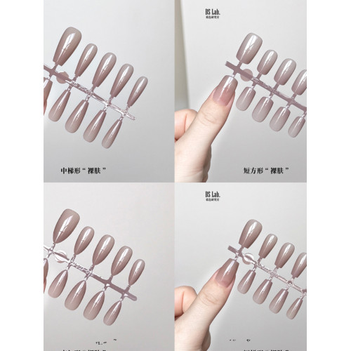 純欲高品顯白純色美甲大碼純色 冰透膠穿戴甲裸膚色 建搆俄式單色