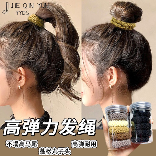 高馬尾發繩加粗加厚紥頭發橡皮筋咖色高彈力耐用頭繩發圈無痕皮套