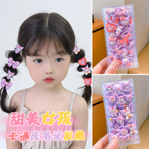 兒童卡通可愛庫洛米拇指發圈頭飾女孩紥辮子皮筋甜美女童頭繩發飾