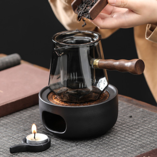 溫茶爐花茶壺蠟燭煮茶爐陶瓷底座加熱爐酒店餐厛烤橘子暖茶煮茶器