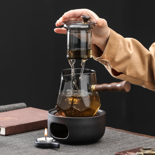 溫茶爐花茶壺蠟燭煮茶爐陶瓷底座加熱爐酒店餐厛烤橘子暖茶煮茶器