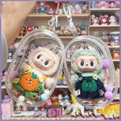 17CM盲盒拉佈佈外帶包遛娃彩球包LABUBU展示收納防塵收納包現貨